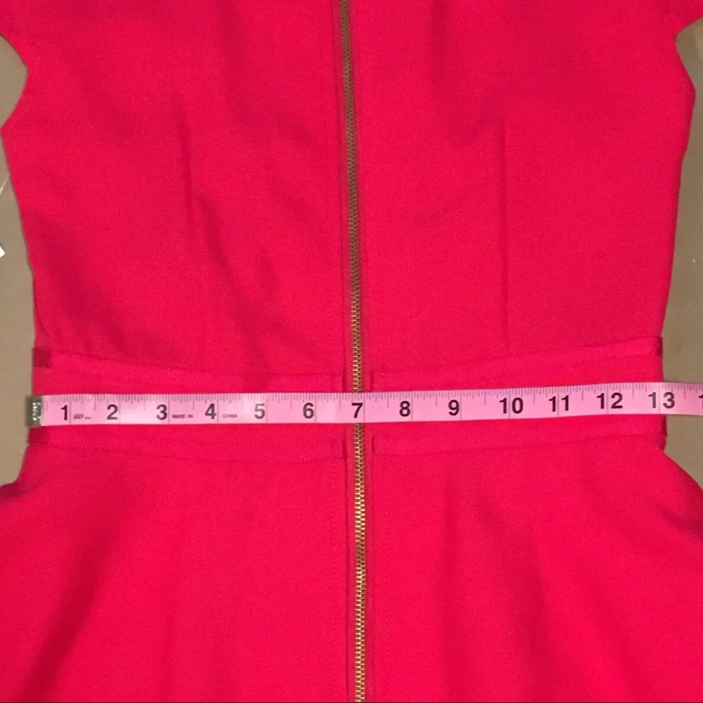 ✨NWT✨Classic Peplum Waist Red Dress w Pencil Skirt & Cap-Sleeves 🏷️by Muse - Picture 14 of 16